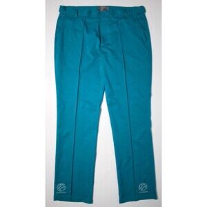 IJP Design Ian Poulter Golf Pants Teal Blue Green Adjustable Waist Men 38x34